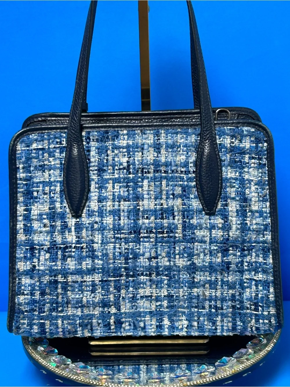 Kate Spade Rowe Tweed Satchel w/Tassel Accent Approx. 10 x 8 x 4